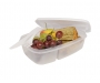 Active Split Cell Lunch Boxes With Cutlery - Translucent / White