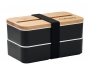 Richmond Recycled Two Tier Lunch Box & Cutlery Set - Black