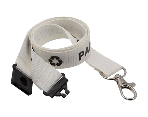 10mm Biodegradable Paper Lanyards - White