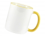 Rim & Handle Full Colour Photo Mugs - Golden Yellow
