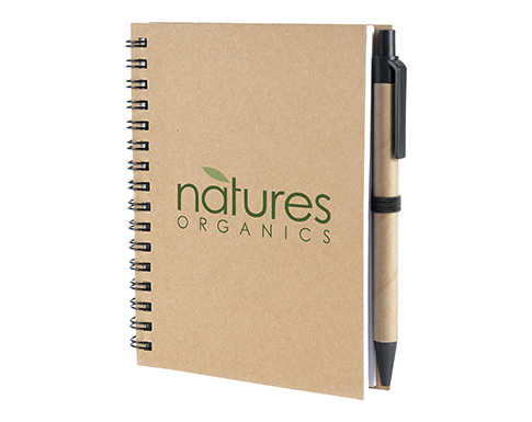 A6 Boston Natural Pocket Notebook & Pen - Natural