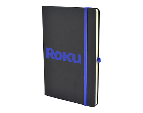 A5 Bronte Soft Touch Notebooks With Pocket - Blue