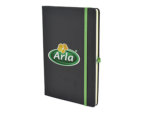 A5 Bronte Soft Touch Notebooks With Pocket - Green