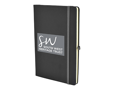 A5 Bronte Soft Touch Notebooks With Pocket - Grey