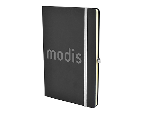 A5 Bronte Soft Touch Notebooks With Pocket - White
