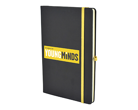 A5 Bronte Soft Touch Notebooks With Pocket - Yellow