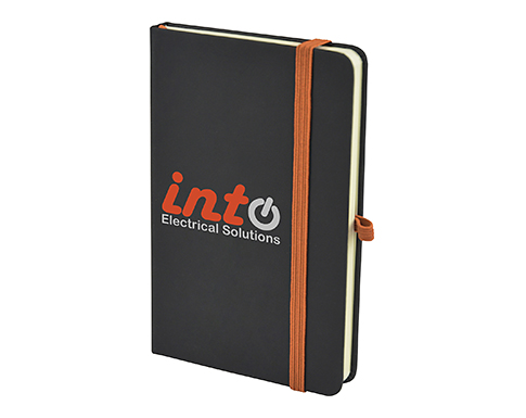 Bronte A6 Soft Touch Notebook With Pocket - Orange