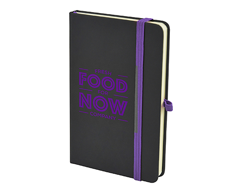 Bronte A6 Soft Touch Notebook With Pocket - Purple