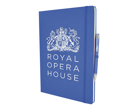 Inspire A4 Soft Feel Colour Notebook & Pen - Royal Blue