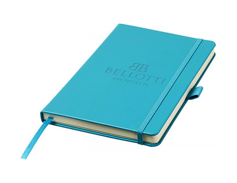 Expression A5 Leatherette Bound Notebooks With Pocket - Aqua