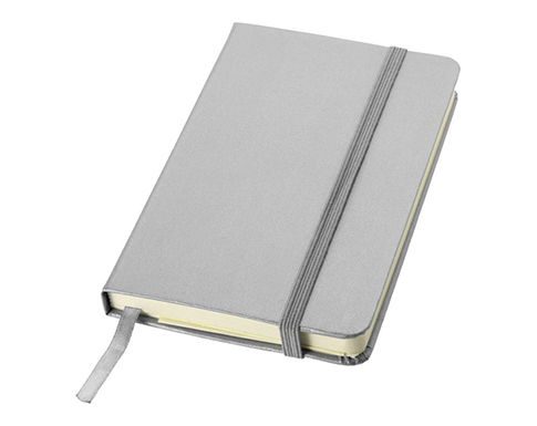 Orion Classic A6 Branded Hard Cover Notebooks With Pocket - Silver