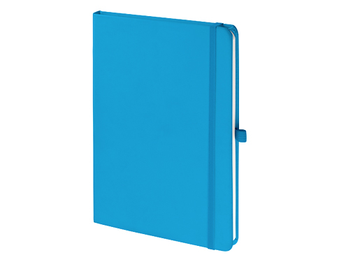 Emotion A5 Luxury Soft Feel Notebook With Pocket - Cyan