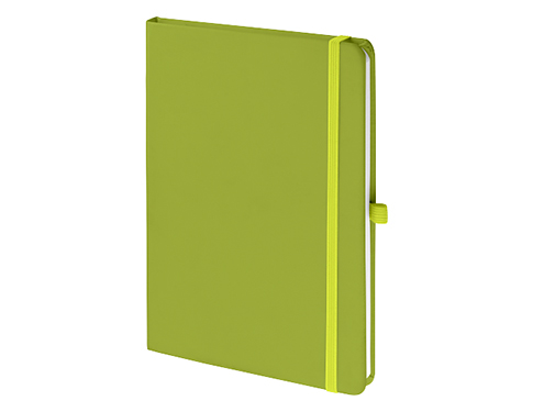 Emotion A5 Luxury Soft Feel Notebook With Pocket - Lime Green