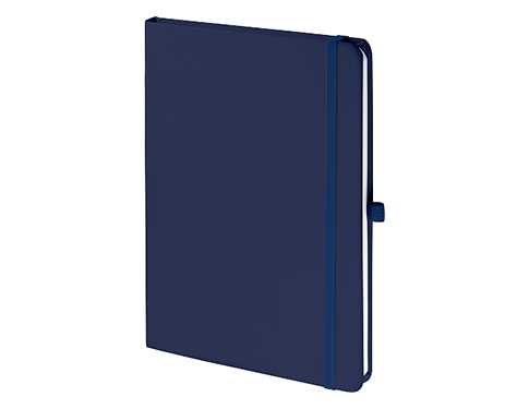 Emotion A5 Luxury Soft Feel Notebook With Pocket - Navy Blue