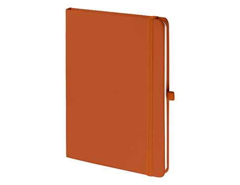 Emotion A5 Luxury Soft Feel Notebook With Pocket - Orange
