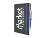 Inspire A5 Soft Feel Black Notebook With Pocket & Pen - Royal Blue