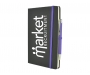Inspire A5 Soft Feel Black Notebook With Pocket & Pen - Purple