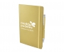 Inspire A5 Soft Feel Colour Notebook With Pocket & Pen - Gold