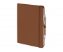 Emotion A5 Luxury Soft Feel Notebook & Pens With Pocket - Brown