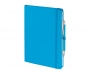 Emotion A5 Luxury Soft Feel Notebook & Pens With Pocket - Cyan