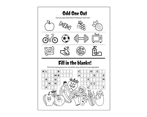 A5 Activity Colouring Books - Healthy Eating