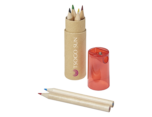 London 6 Piece Coloured Pencil Sets - Red