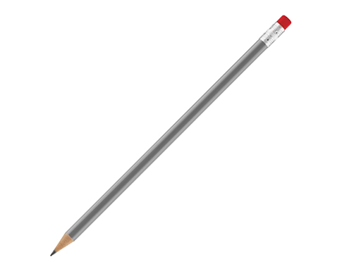 Standard Pencils With Eraser - Silver