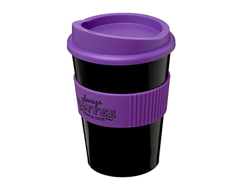 Americano Medio Grip 325ml Take Away Mugs - Black / Purple