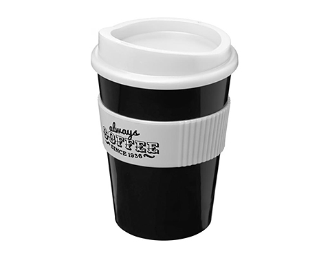 Americano Medio Grip 325ml Take Away Mugs - Black / White