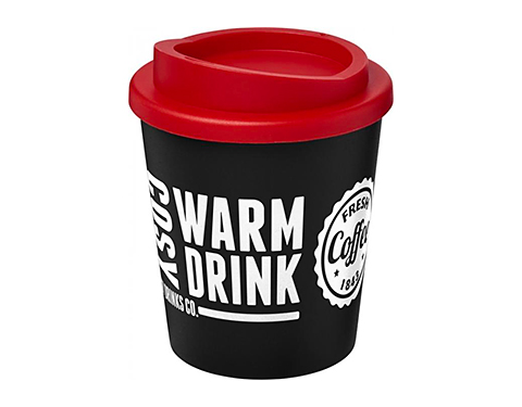 Americano Espresso 250ml Take Away Mugs - Black / Red