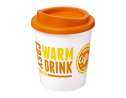 Americano Espresso 250ml Take Away Mugs - White / Orange