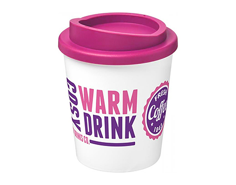 Americano Espresso 250ml Take Away Mugs - White / Pink