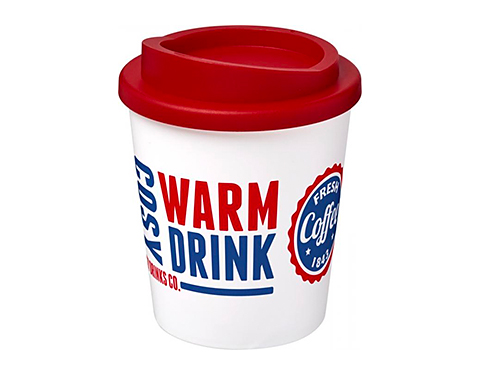 Americano Espresso 250ml Take Away Mugs - White / Red