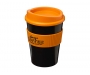 Americano Medio Grip 325ml Take Away Mugs - Black / Orange