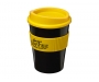 Americano Medio Grip 325ml Take Away Mugs - Black / Yellow
