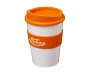 Americano Medio Grip 325ml Take Away Mugs - White / Orange