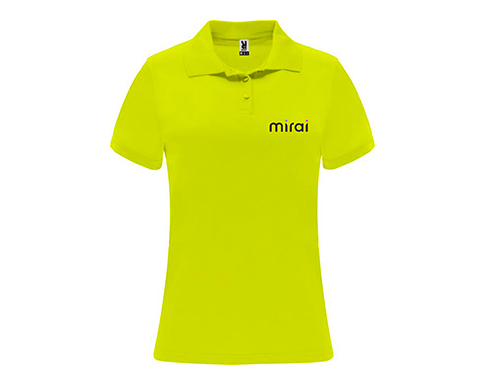 Roly Monzha Womens Technical Sport Polo - Fluorescent Yellow