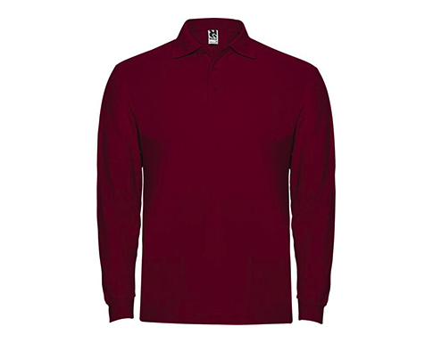 Roly Estrella Long Sleeve Polo Shirts - Garnet