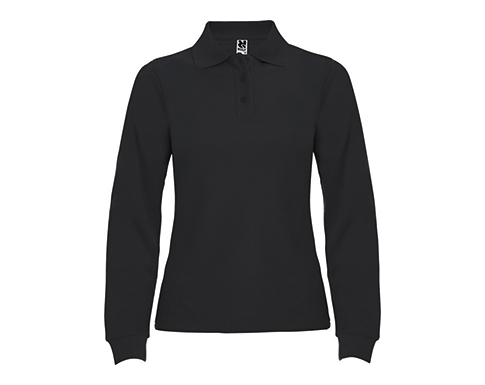 Roly Estrella Womens Long Sleeve Polo Shirts - Dark Lead