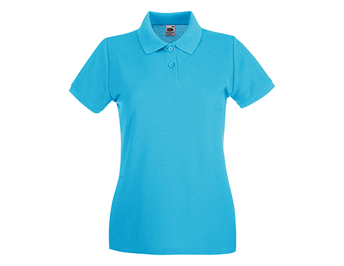 Fruit Of The Loom Women's Fit Polos - Azure Blue