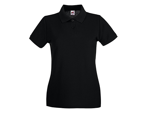 Fruit Of The Loom Women's Fit Polos - Black