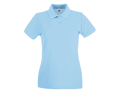 Fruit Of The Loom Women's Fit Polos - Sky Blue