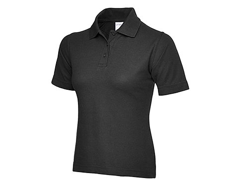 Uneek Ultra Cotton Ladies Polo Shirts - Black
