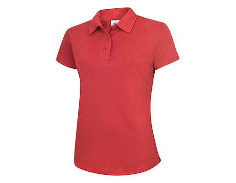 Uneek Baseline Ladies Ultra Cool Polo Shirts - Red