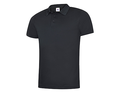 Uneek Mens Super Cool Workwear Polo Shirts - Black