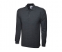 Uneek Long Sleeve Polo Shirts - Charcoal