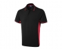 Uneek Exhibition Two Tone Polo Shirts - Black / Red