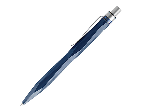 Prodir QS20 Peak Pens - Stone - Satin Metal Clip - Navy Blue