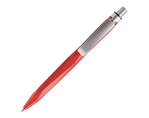 Prodir QS20 Peak Pens - Stone - Satin Metal Clip - Red
