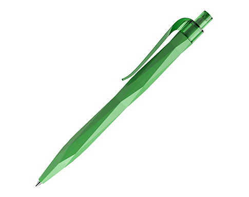 Prodir QS20 Peak Pen - Soft Touch - Transparent Clip - Green